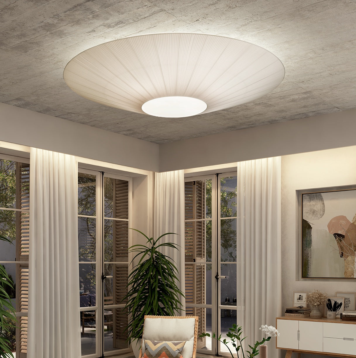 Siam – Stoff-Deckenleuchte im modernen Look