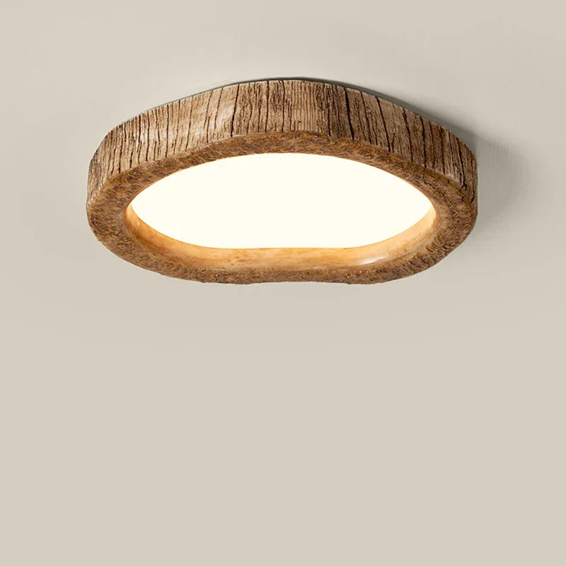Deckenlampe im japanischen Stil mit Holzmaserung