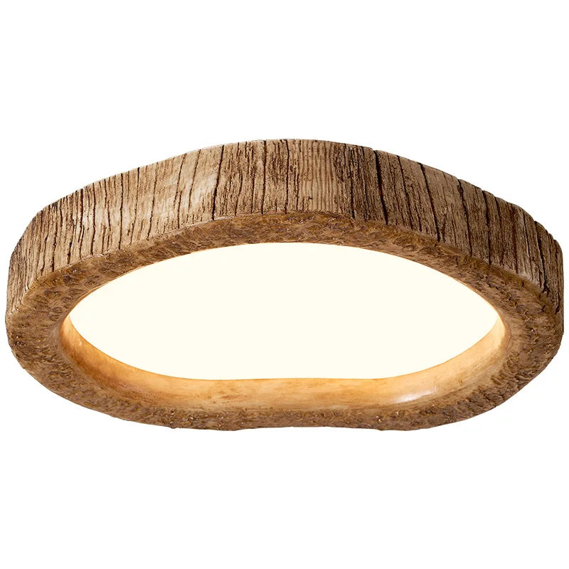 Deckenlampe im japanischen Stil mit Holzmaserung