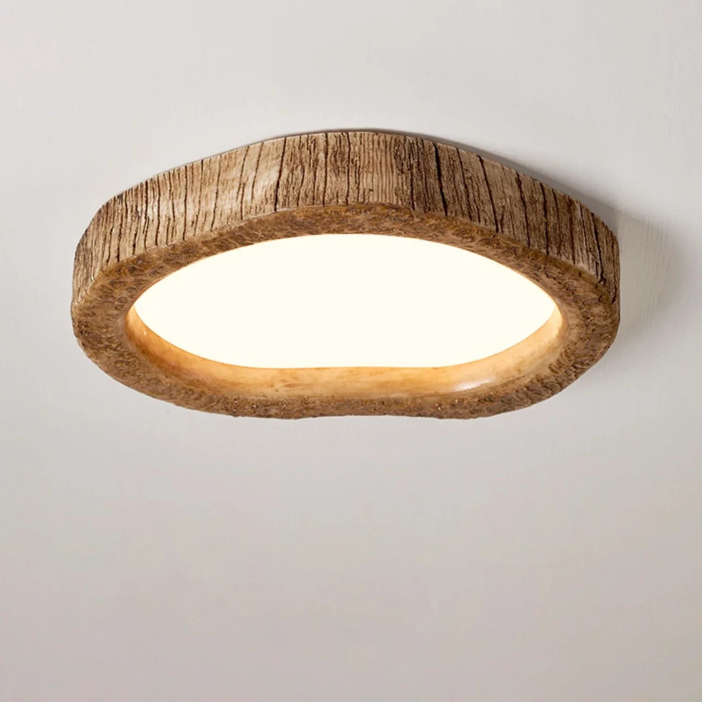 Deckenlampe im japanischen Stil mit Holzmaserung