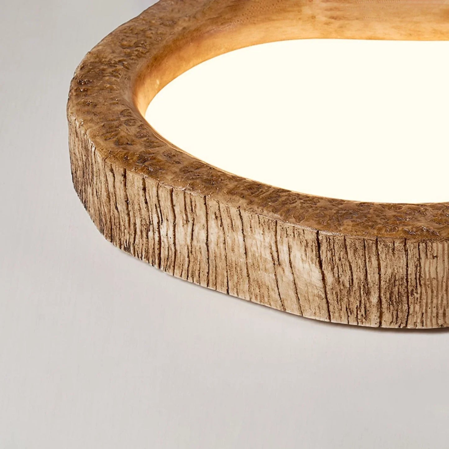 Deckenlampe im japanischen Stil mit Holzmaserung