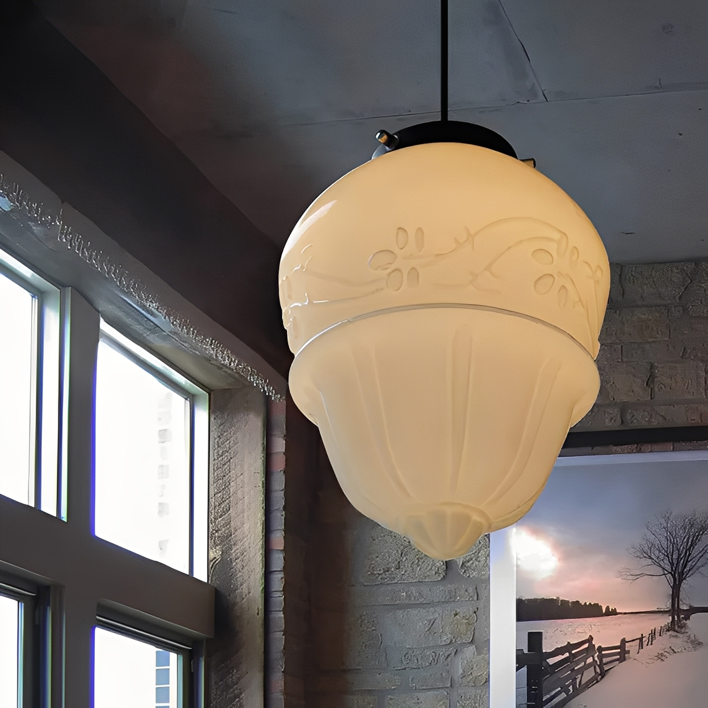 Arvida – Retro Industrieller Glas-Kronleuchter