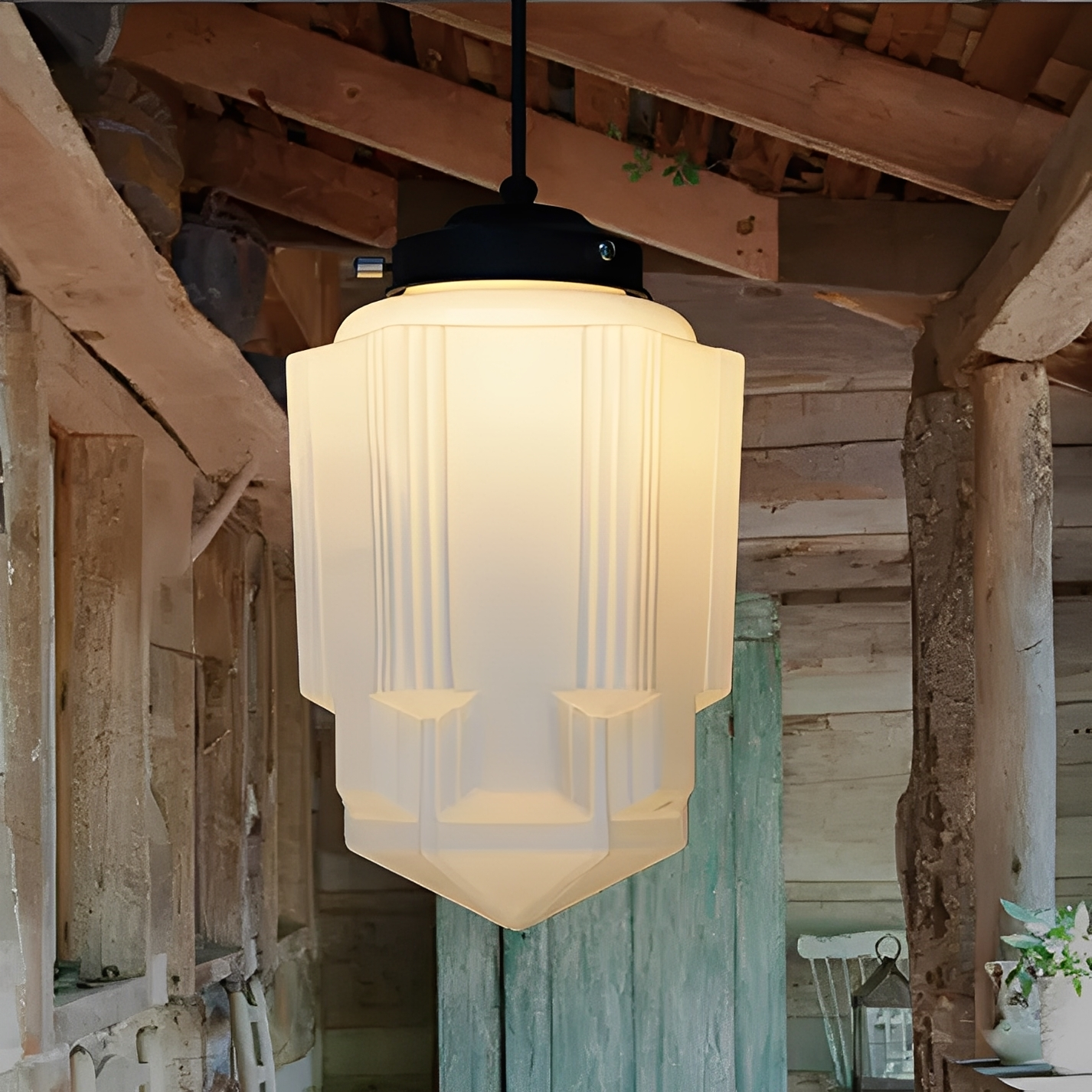 Arvida – Retro Industrieller Glas-Kronleuchter