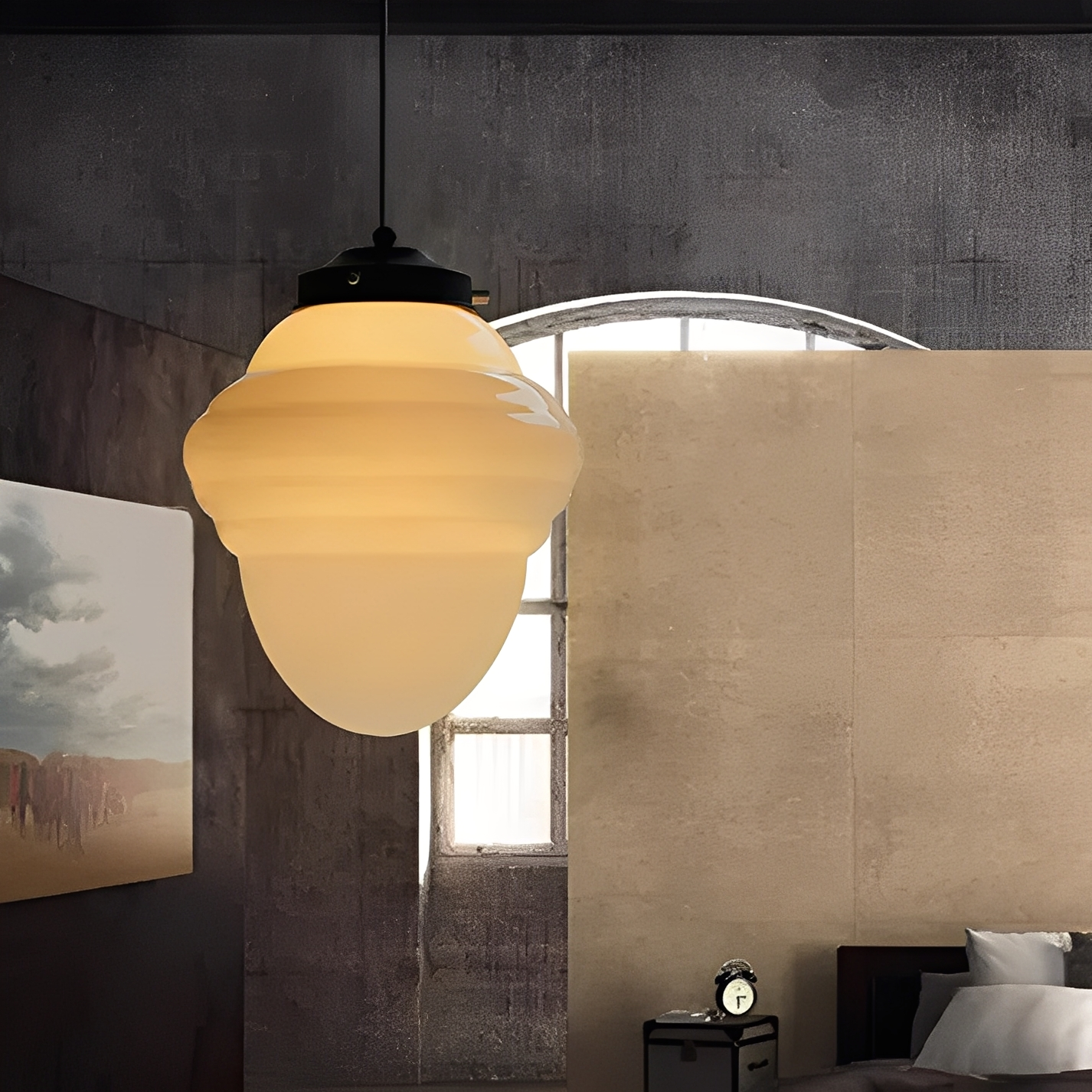 Arvida – Retro Industrieller Glas-Kronleuchter