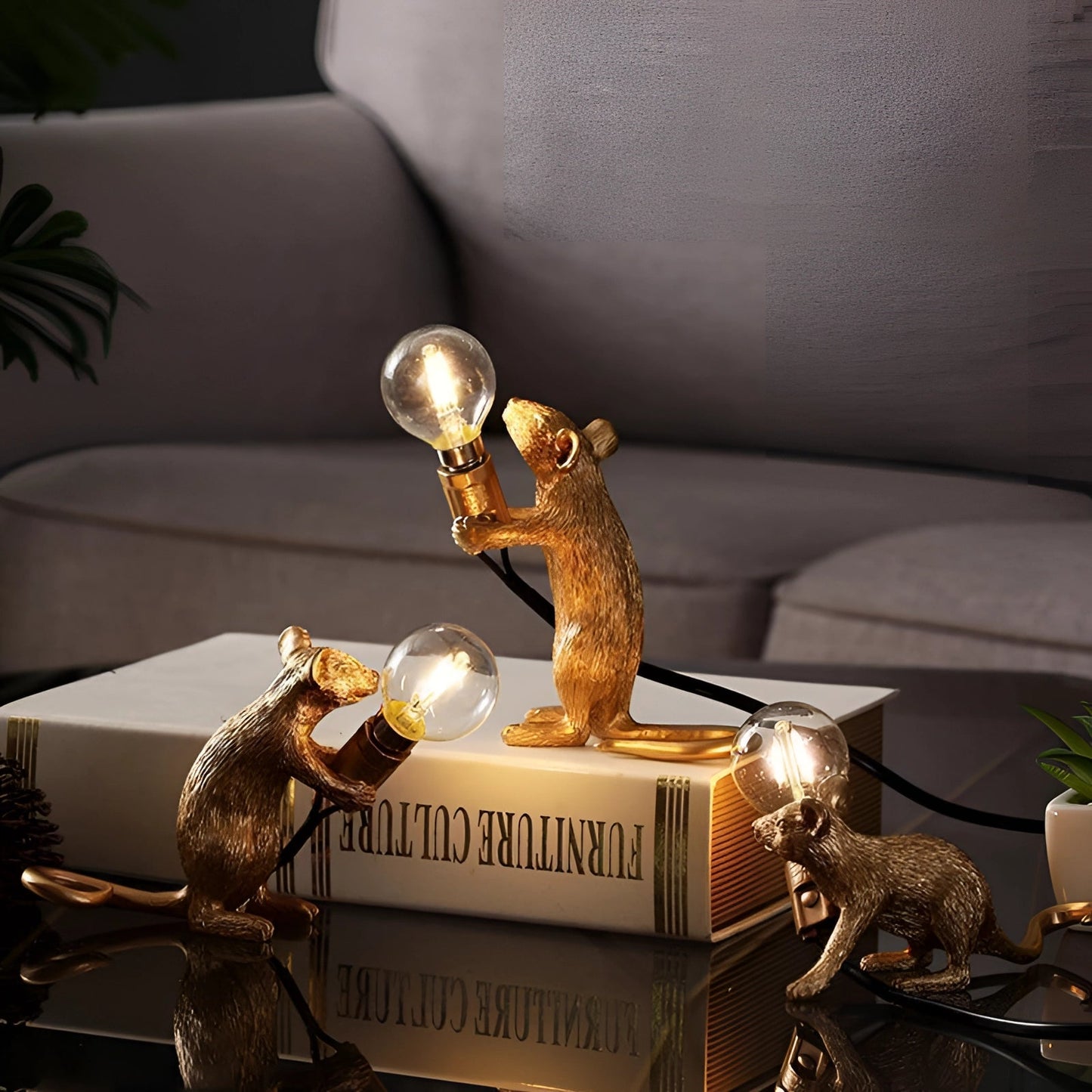 Nilla – Kreative Mini-Mauslampe aus Kunstharz im Nordic-Stil