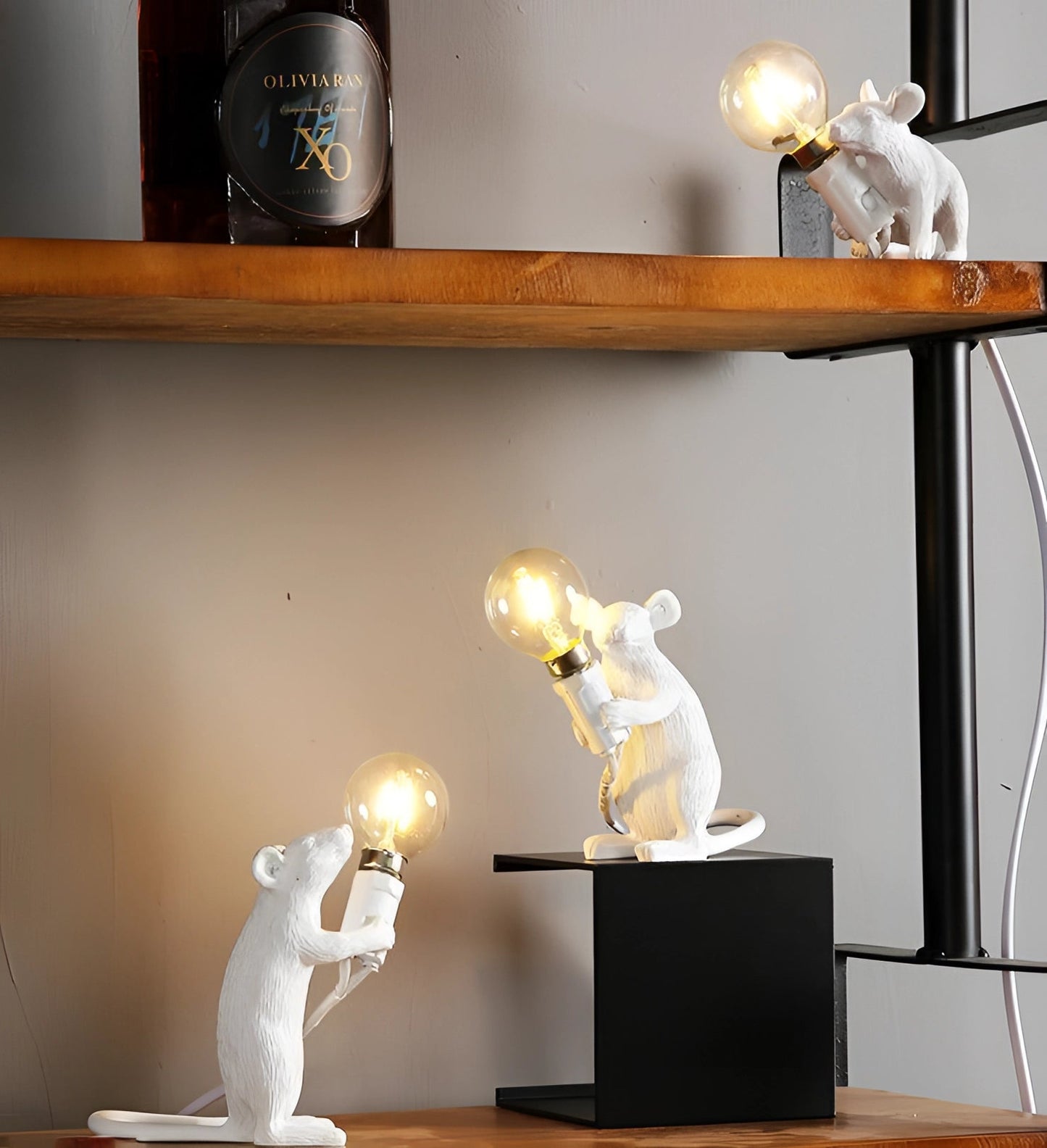 Nilla – Kreative Mini-Mauslampe aus Kunstharz im Nordic-Stil