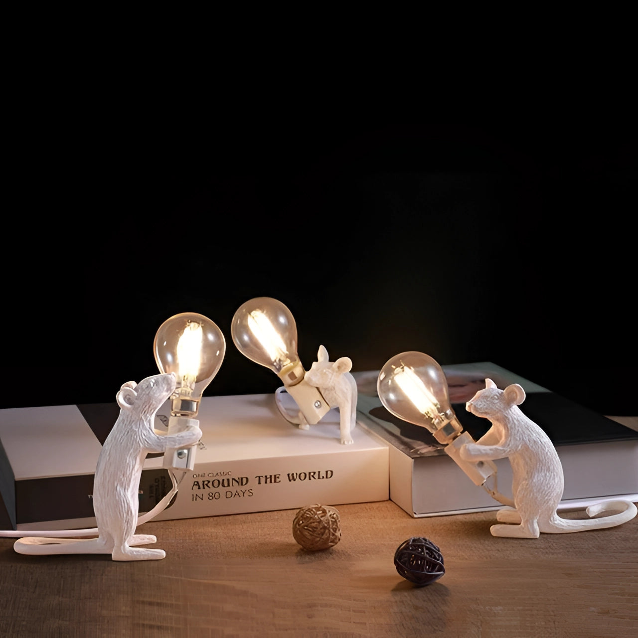 Nilla – Kreative Mini-Mauslampe aus Kunstharz im Nordic-Stil