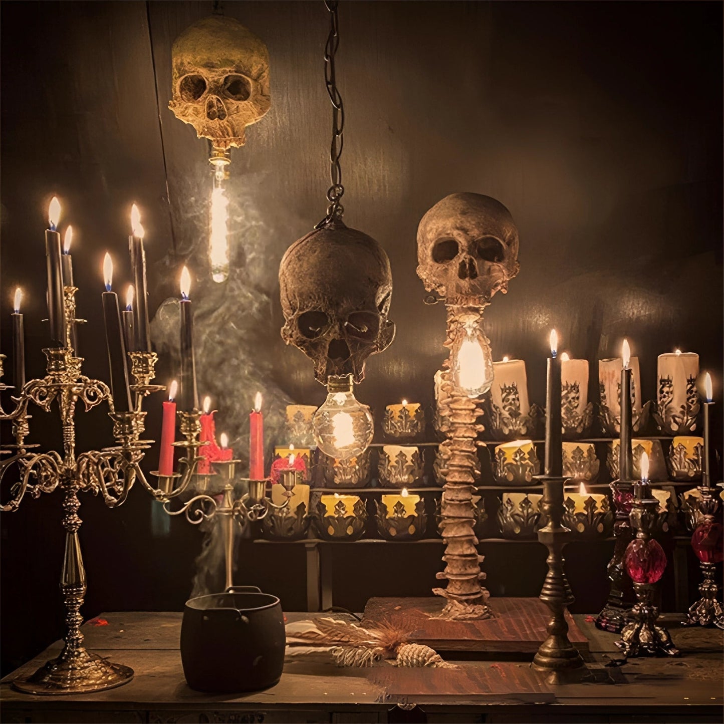 Gravok – Gruselige Totenkopf-Tischlampe für Halloween