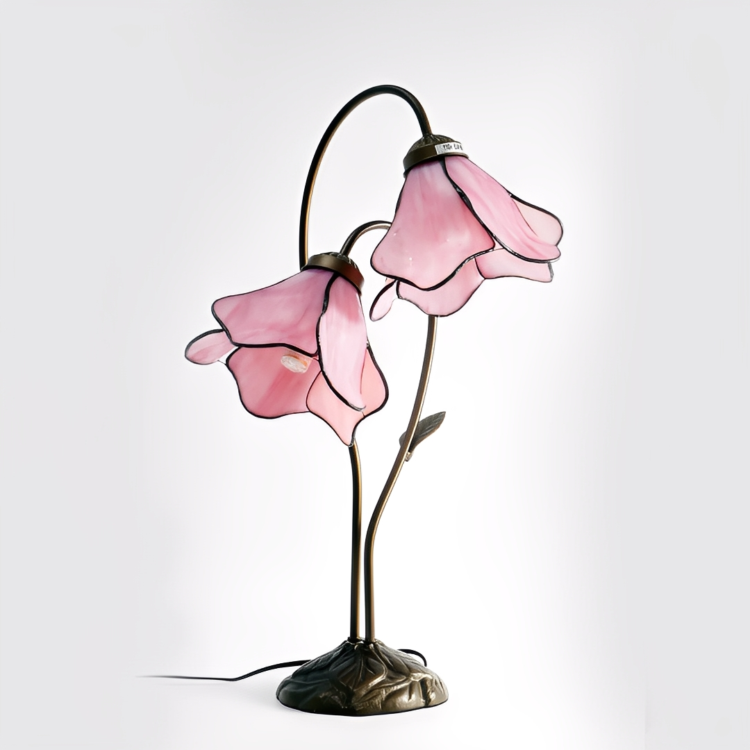 Mikayla – Doppelköpfige Lotus-Tischlampe