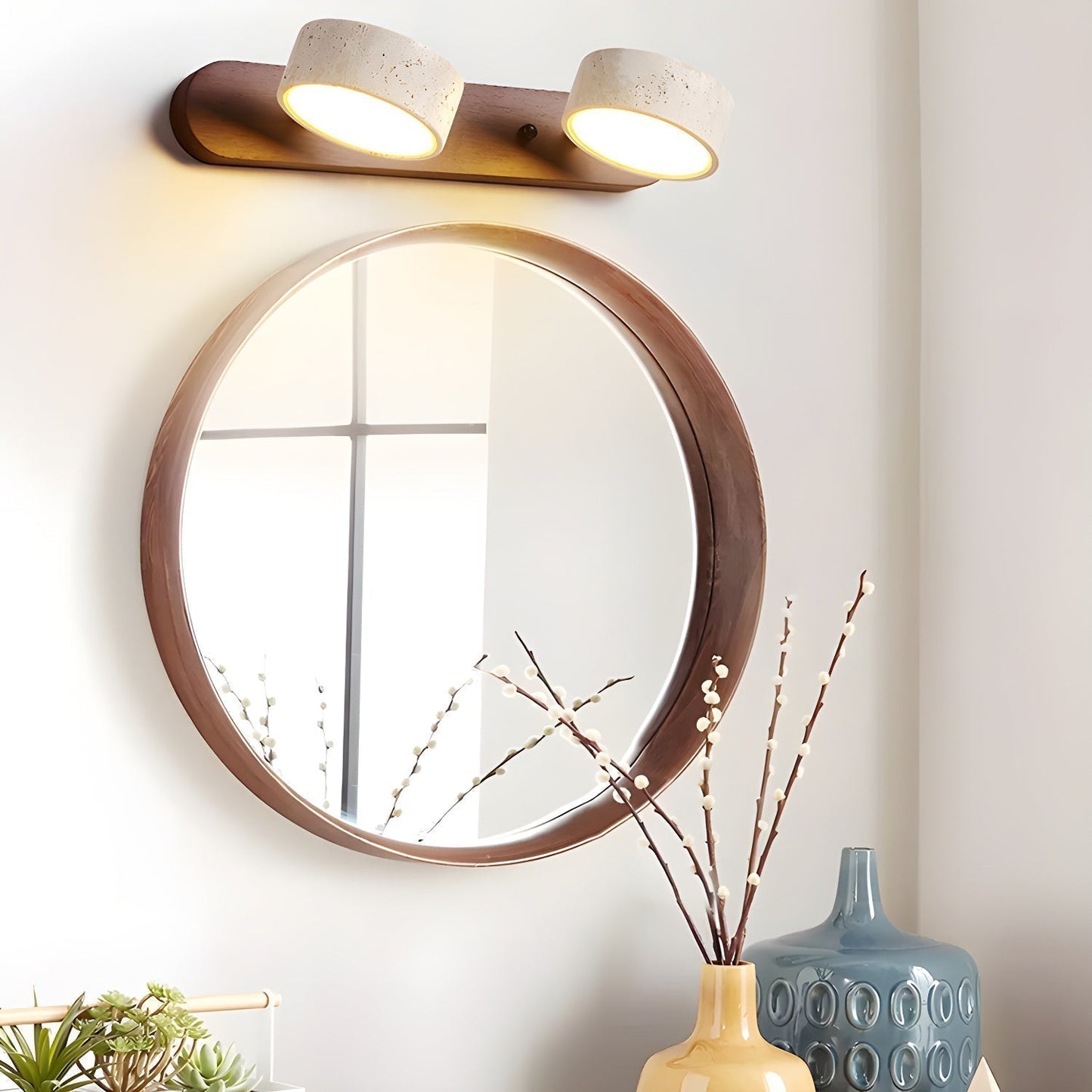 Norr – Travertin Duo Lampenhalterung Wandlampe