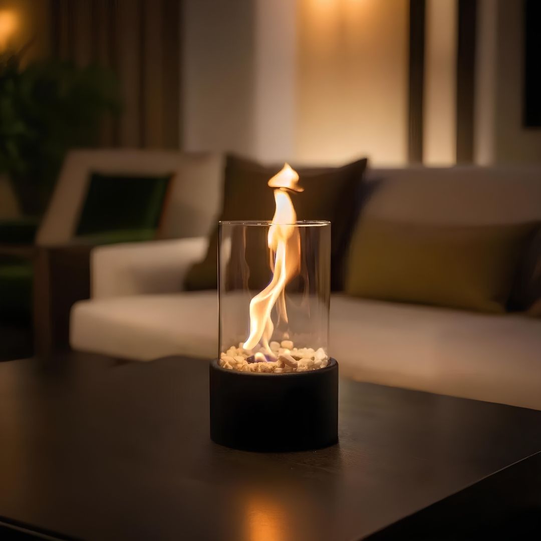 Lumea – Tragbare Glas-Tischkaminlampe