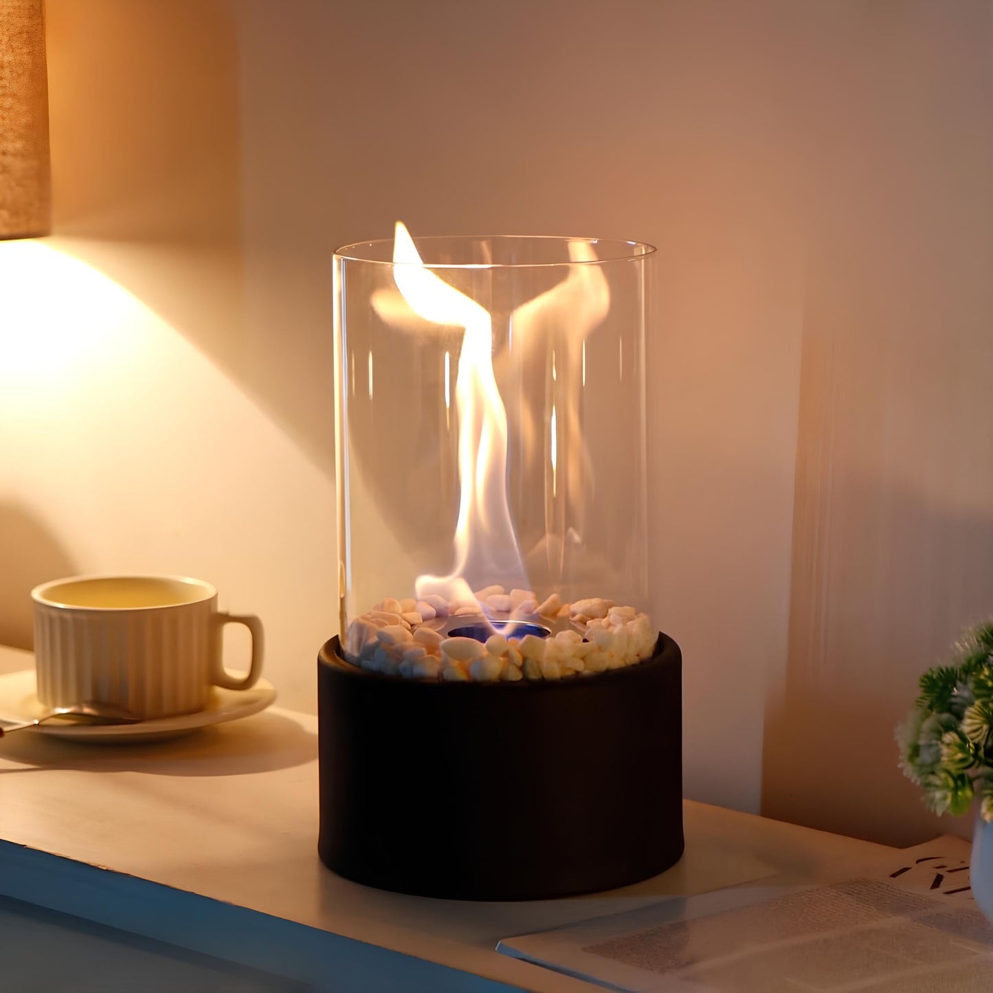 Lumea – Tragbare Glas-Tischkaminlampe
