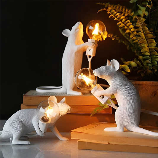 LumoMouse – Art-Déco-Tischlampe mit Mausfigur