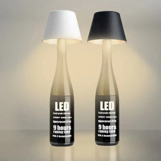 Lumira – Wiederaufladbare Tischlampe im Weinflaschenstil mit USB