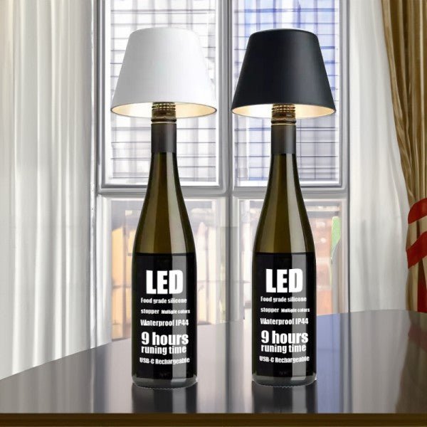 Lumira – Wiederaufladbare Tischlampe im Weinflaschenstil mit USB