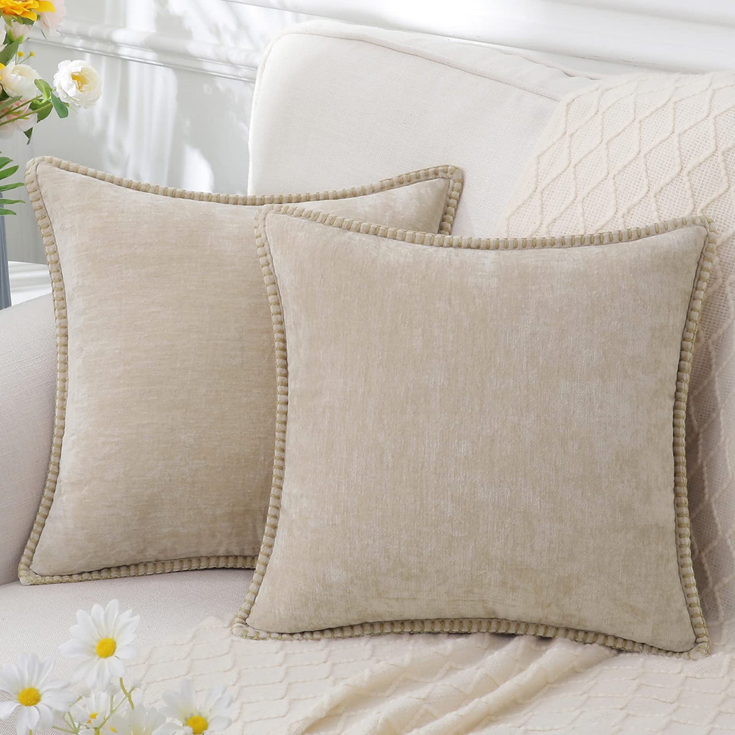 Audrey – Chenille-Kissenhülle für luxuriöse Wohnakzente