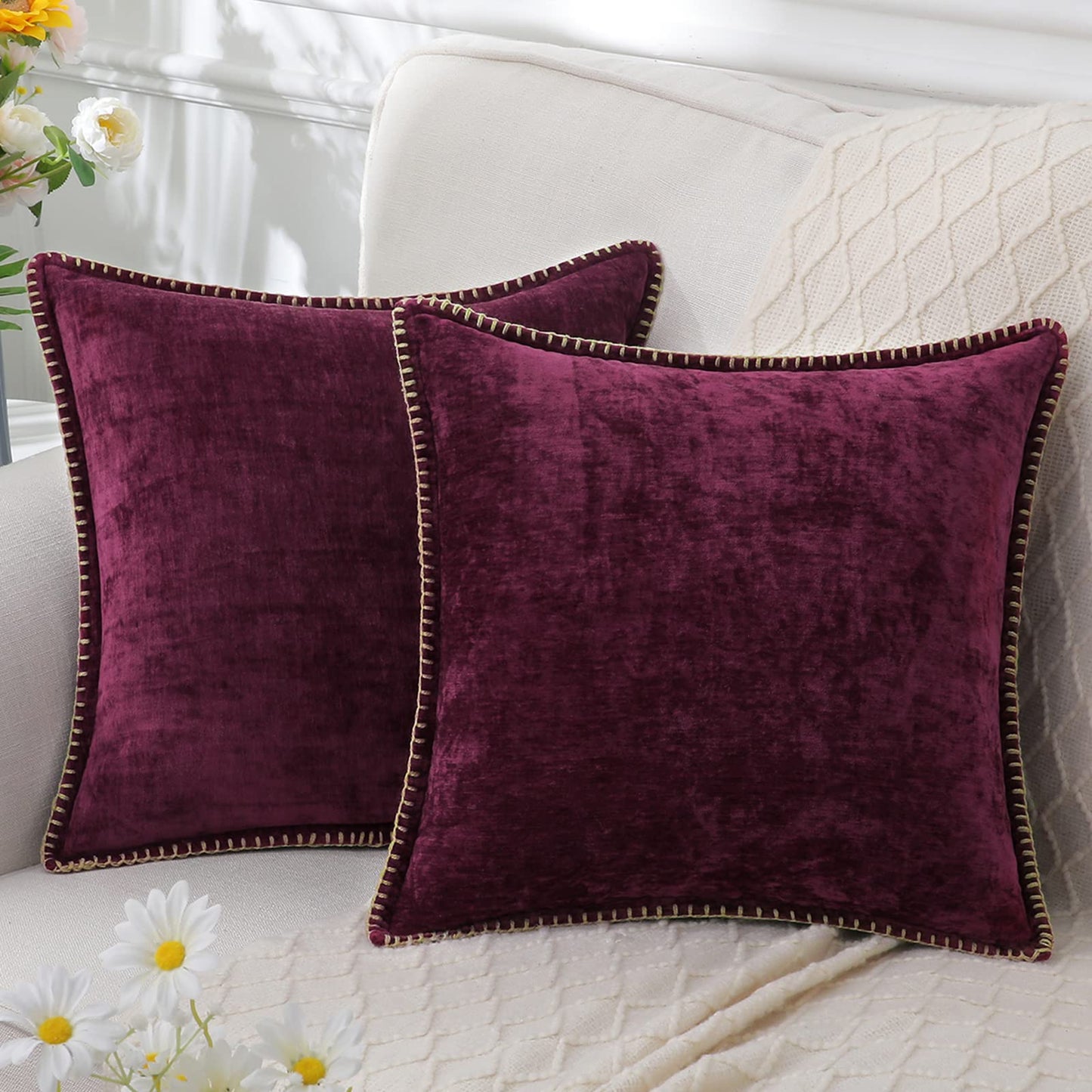Audrey – Chenille-Kissenhülle für luxuriöse Wohnakzente
