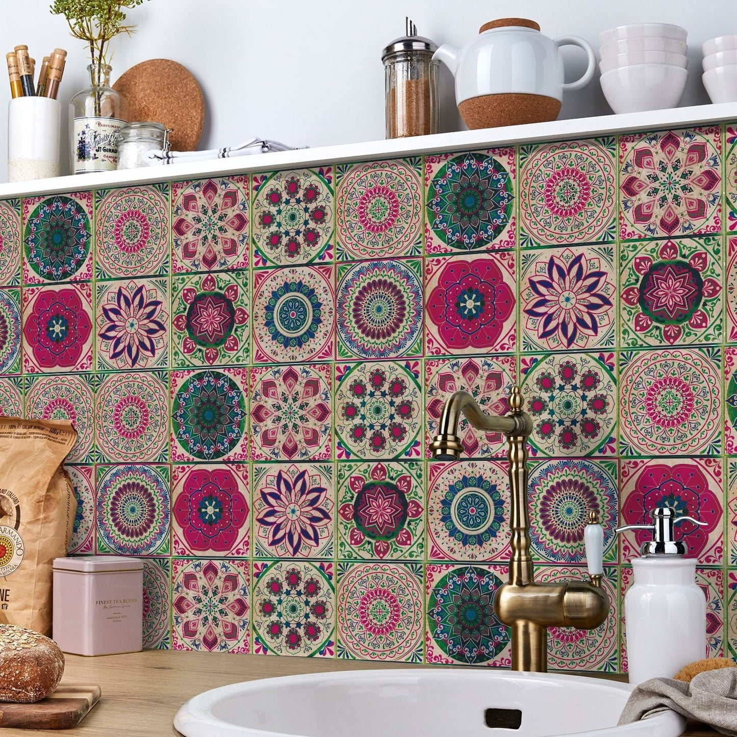 Mandala Wandfliesenaufkleber selbstklebend