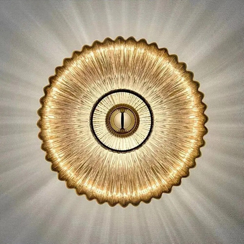 Französische Glaswandleuchte im Retro-Bauhausstil