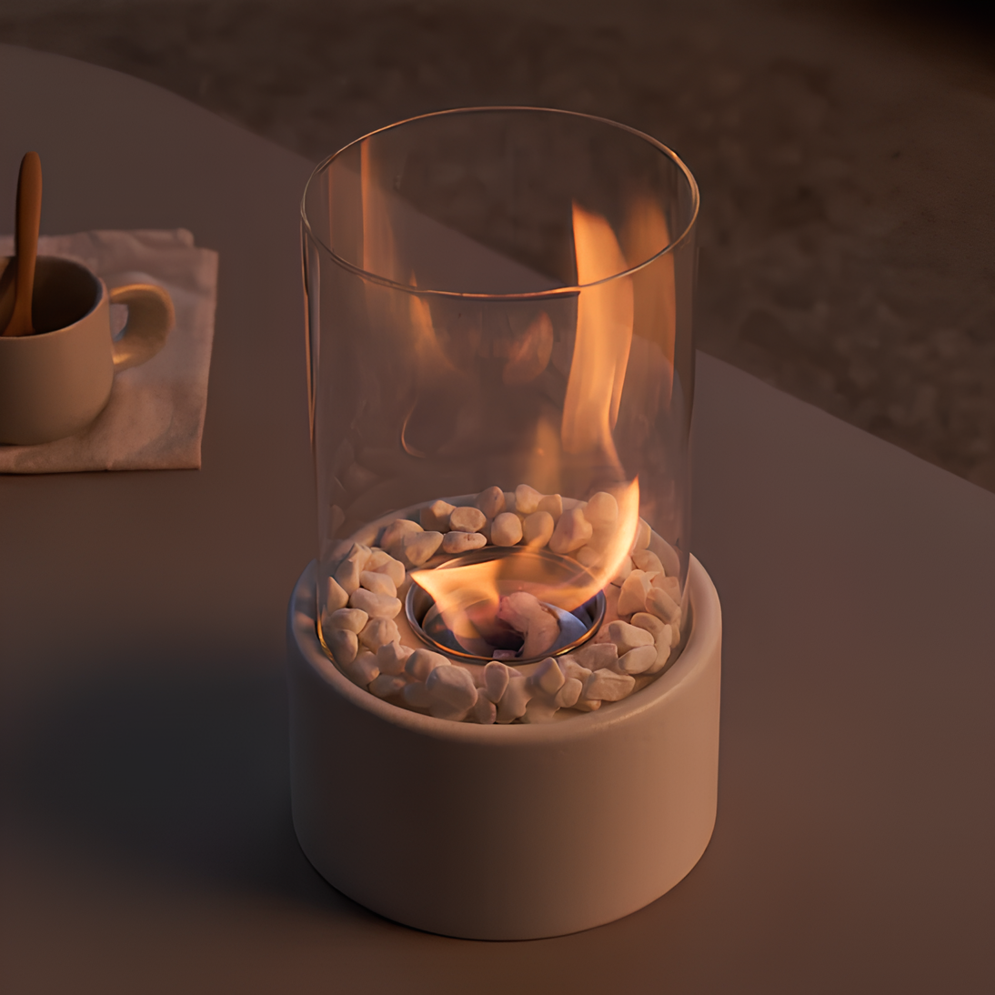 Lumea – Tragbare Glas-Tischkaminlampe
