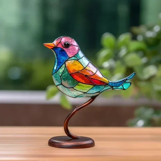 Ava – Bunte Metall-Vogeldeko für den Schreibtisch