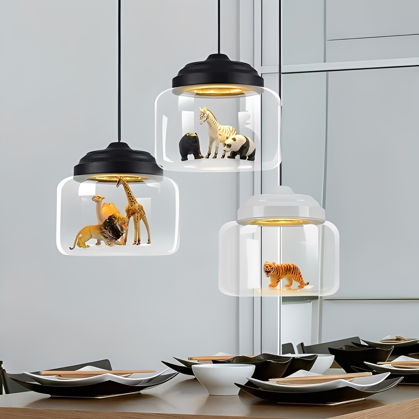 Nilo – Moderne Cartoon Glas-Pendelleuchte