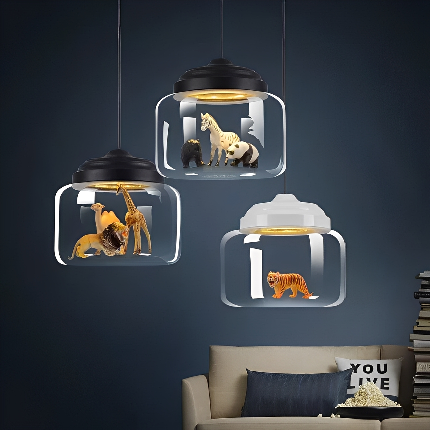 Nilo – Moderne Cartoon Glas-Pendelleuchte