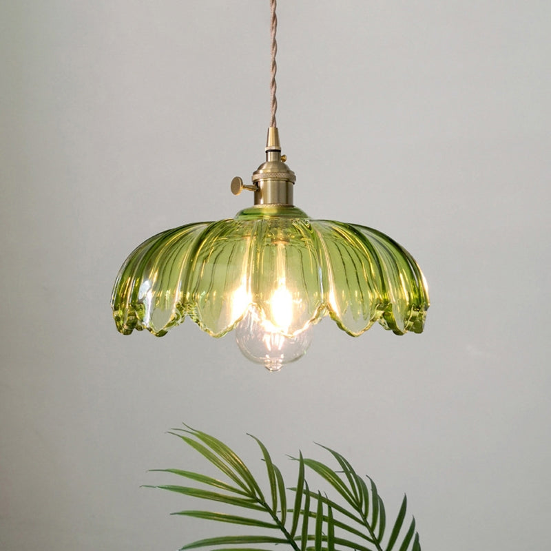 Celeste – Messingfarbener Glas-Kronleuchter