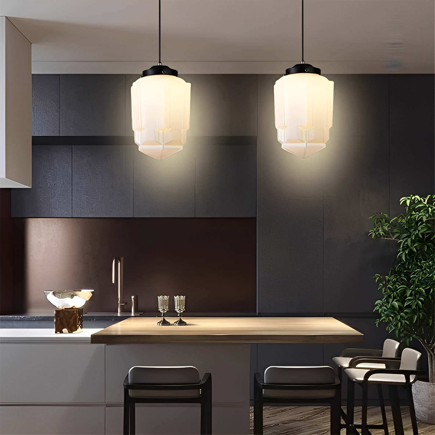 Arvida – Retro Industrieller Glas-Kronleuchter
