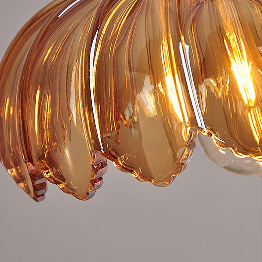 Celeste – Messingfarbener Glas-Kronleuchter