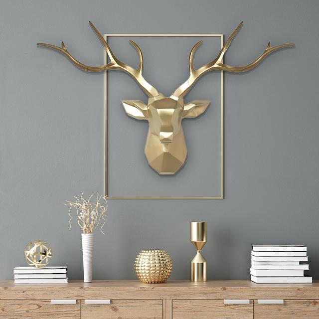 3D Löwenkopf-Wandhaken im modernen Safari-Stil