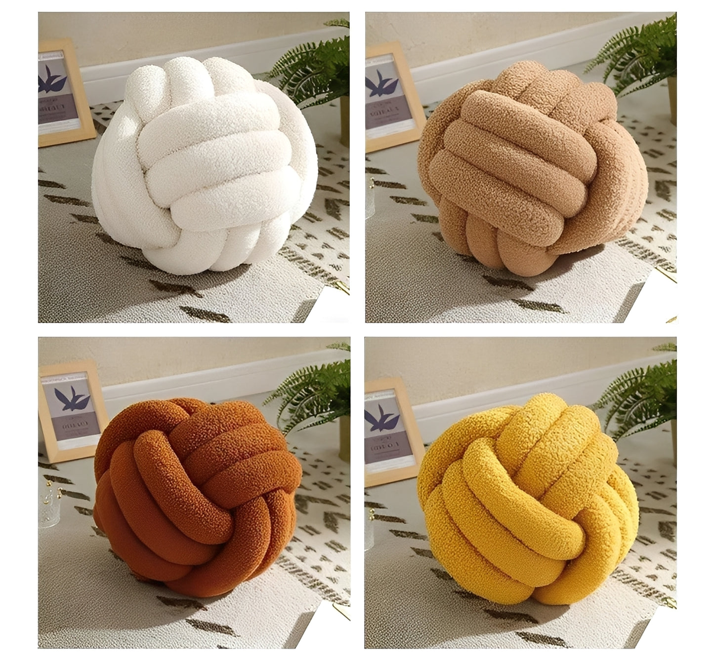 Junji – Nordisches Kugel-Knoten-Kissen aus Lammwolle