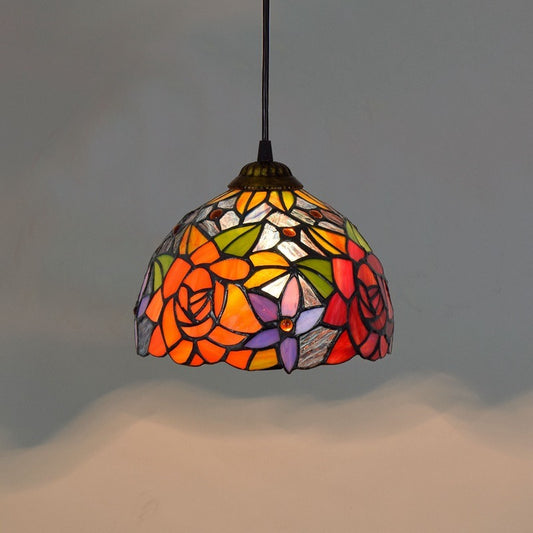 Roku – Mediterraner Kronleuchter aus Buntglas