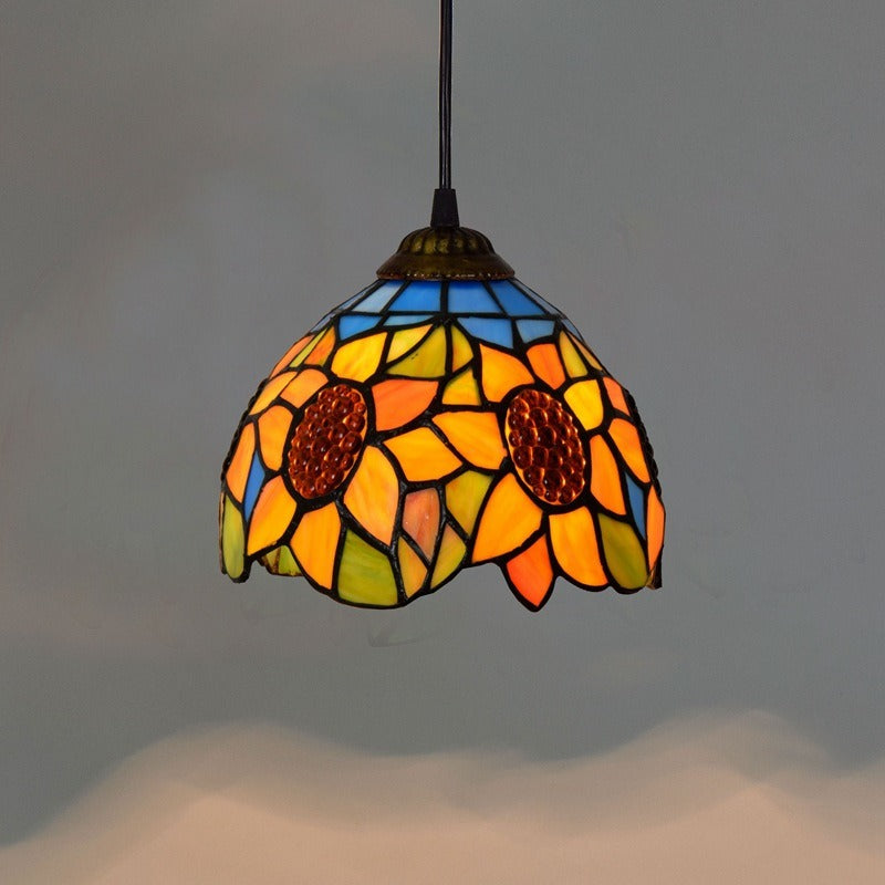 Roku – Mediterraner Kronleuchter aus Buntglas