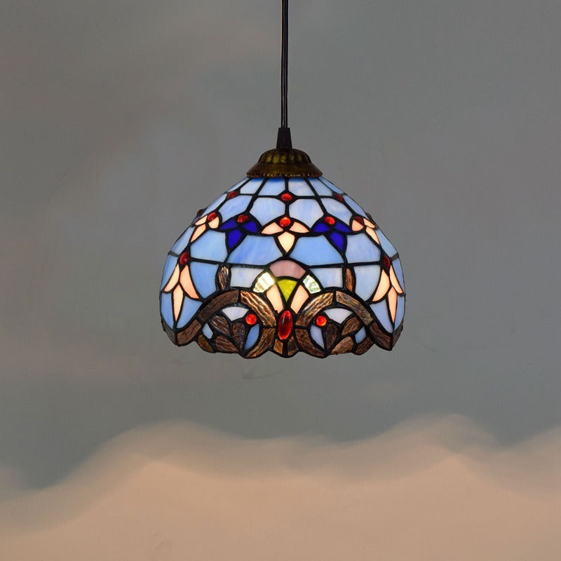 Roku – Mediterraner Kronleuchter aus Buntglas