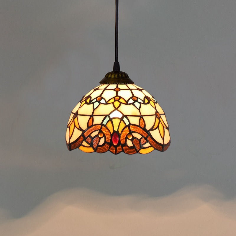 Roku – Mediterraner Kronleuchter aus Buntglas