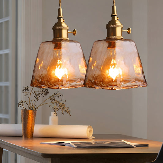 Delphine – Vintage Messing-Glas-Kronleuchter