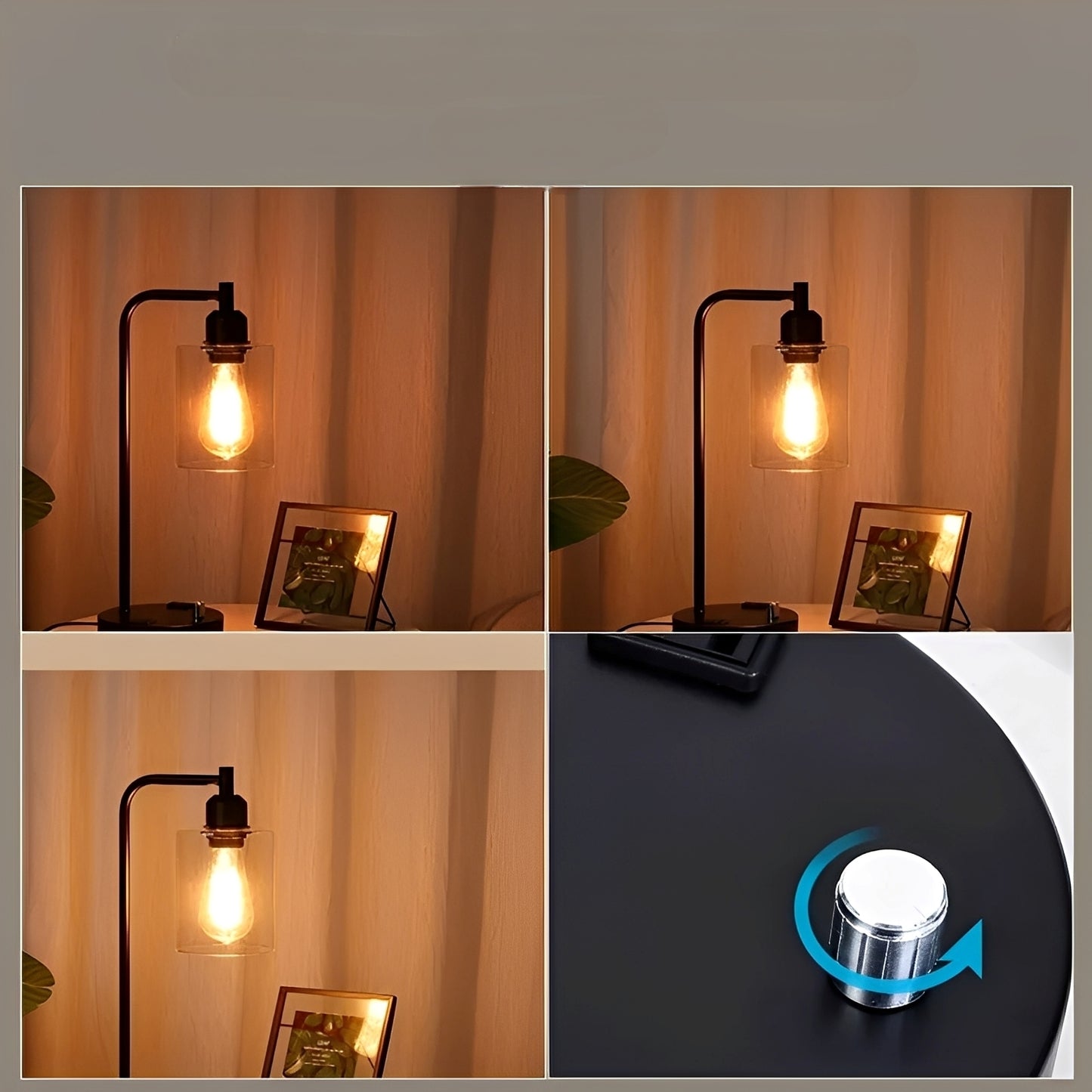 Carmina – Nachttischlampe mit USB-Anschlüssen & Stufenloser Dimmung