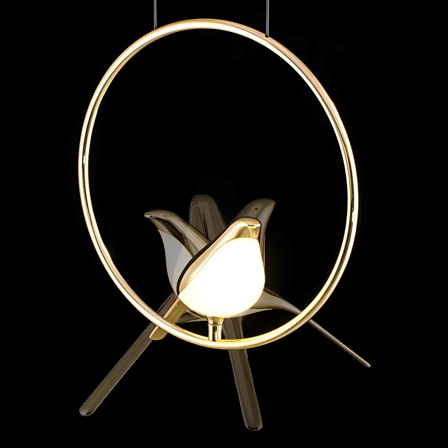 Emilia – Minimalistische Magpie Vogel Kronleuchter