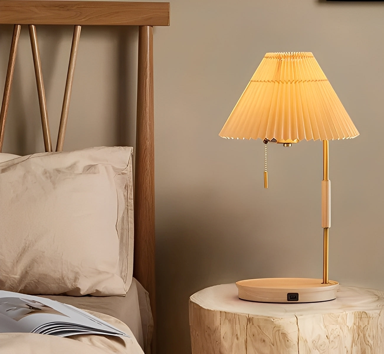 Isabella – Elegante Florentine Stoff Tischlampe