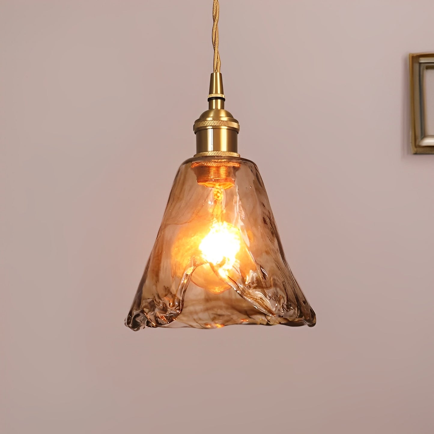Delphine – Vintage Messing-Glas-Kronleuchter