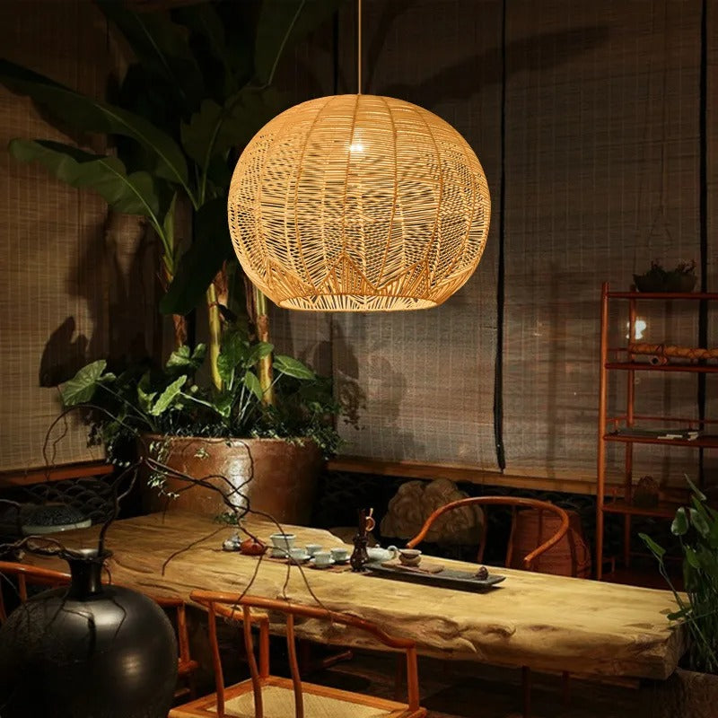 Aiko – Japanische Zen Rattan Hängeleuchte