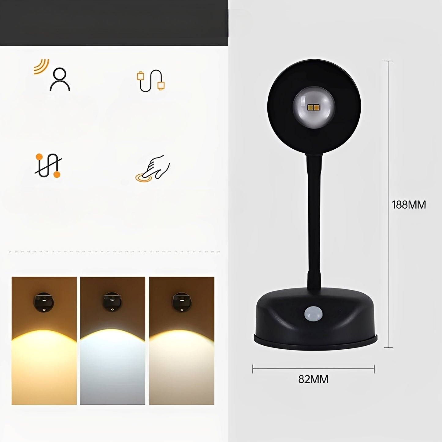 LumiSpot – Kabellose LED-Wandleuchte mit Akku