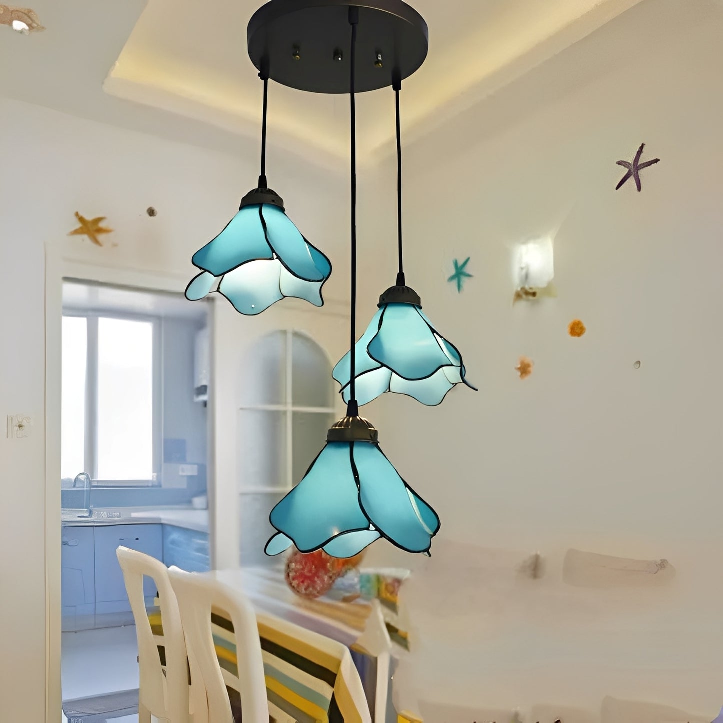 Vivienne – Tiffany Retro Glas-Hängeleuchte