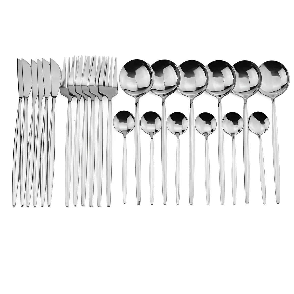 Stellan – 24-teiliges Edelstahl-Besteckset mit Hochglanz-Finish