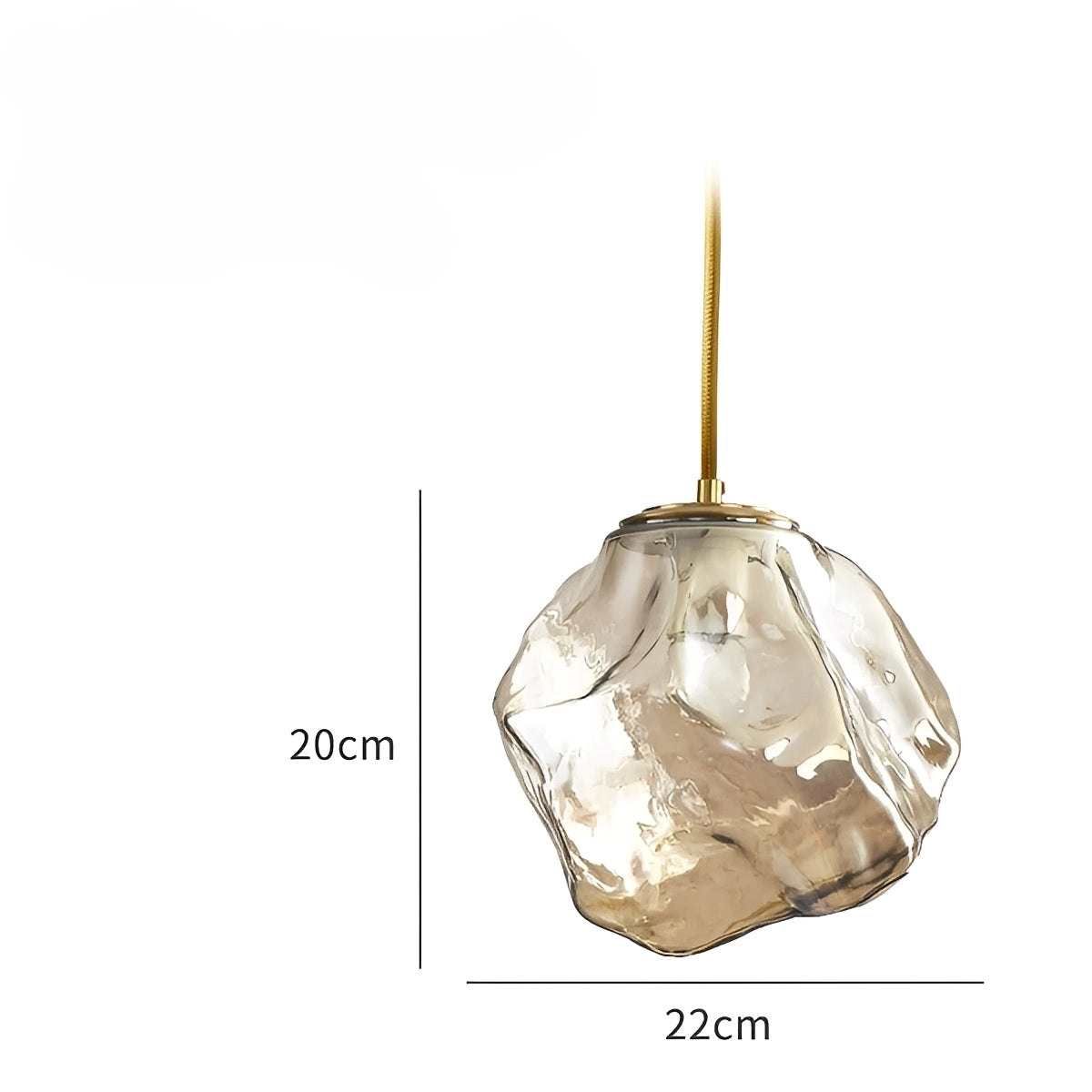 Aria – Pendelleuchte aus Eisglas und Messing