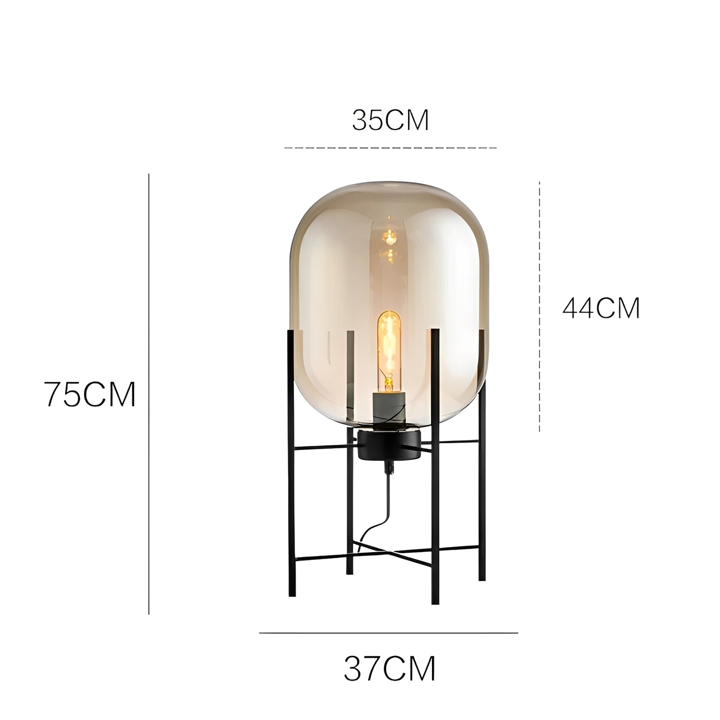Alva – Skandinavische Glas-Tischlampe