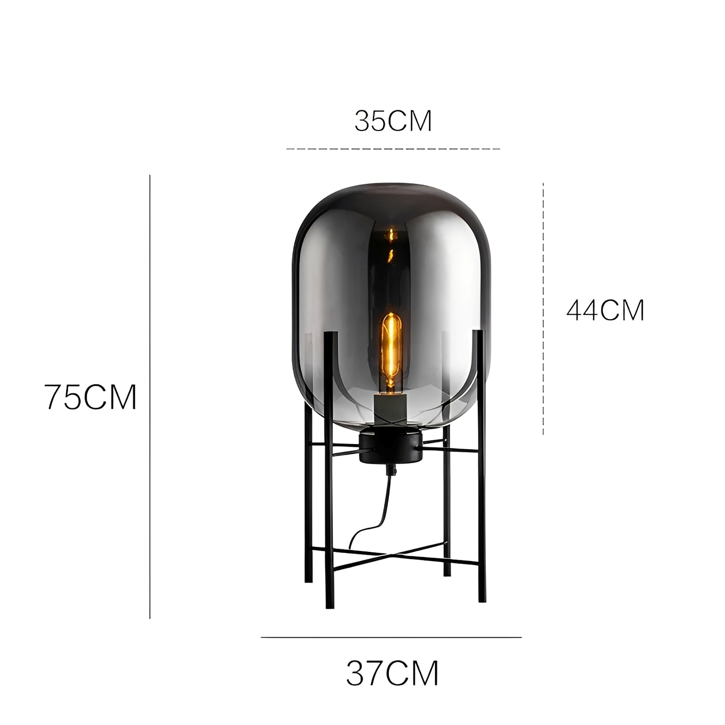 Alva – Skandinavische Glas-Tischlampe