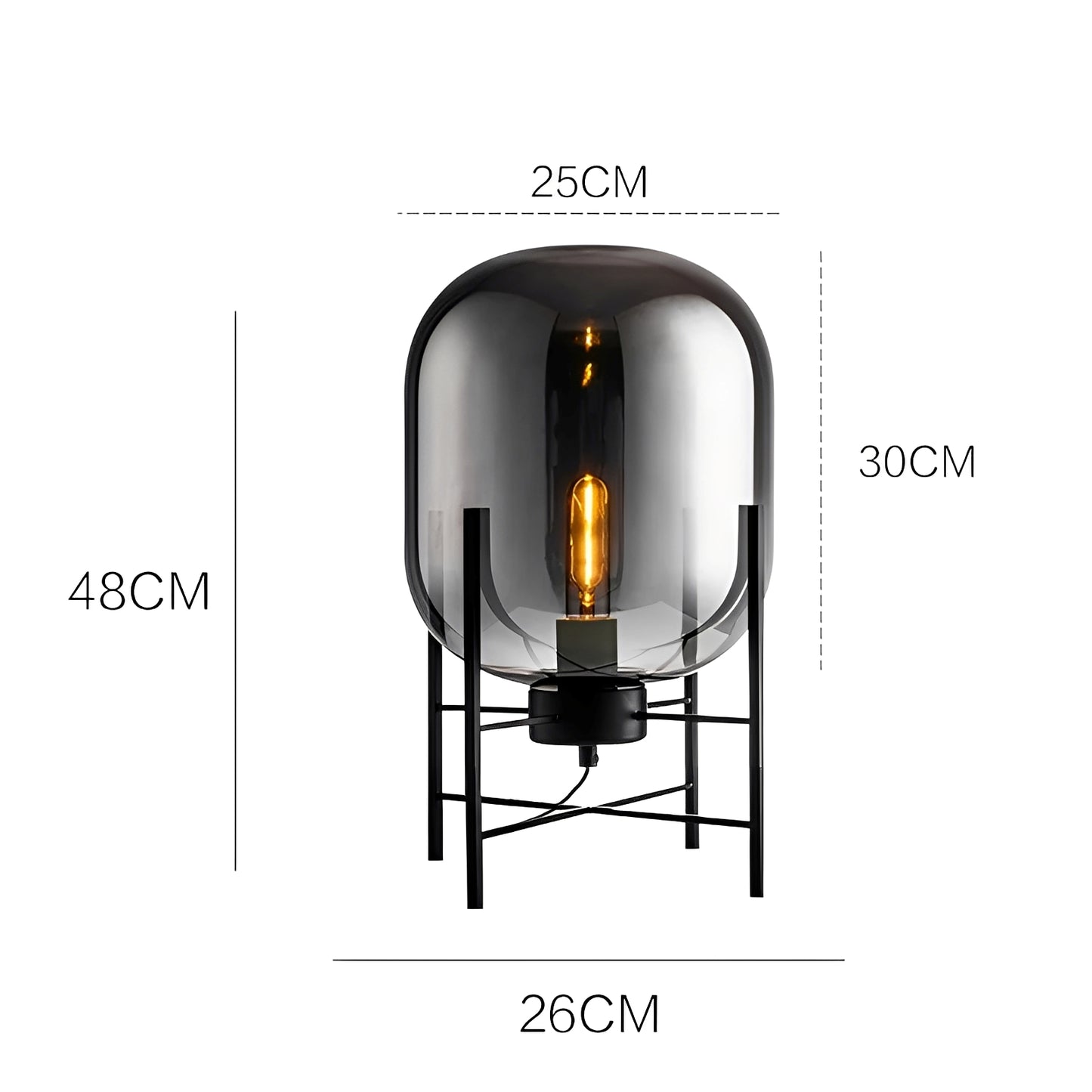 Alva – Skandinavische Glas-Tischlampe