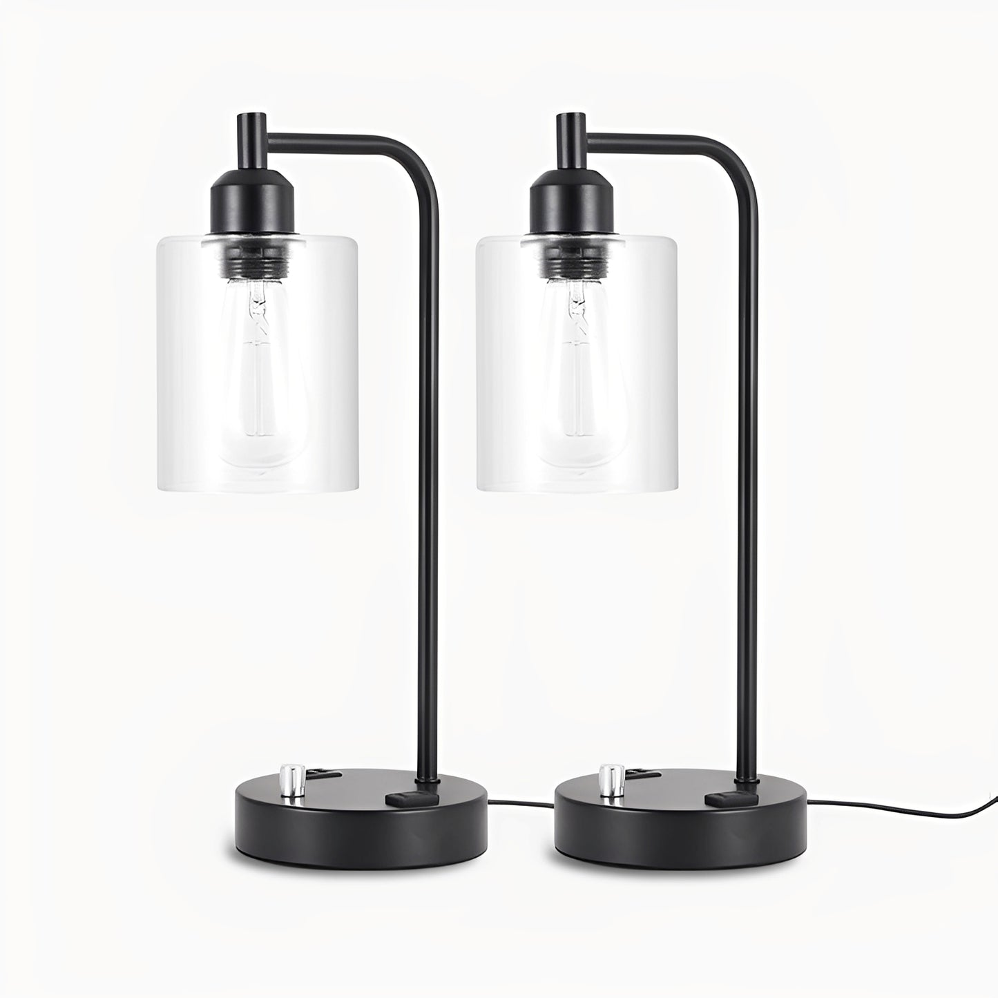 Carmina – Nachttischlampe mit USB-Anschlüssen & Stufenloser Dimmung